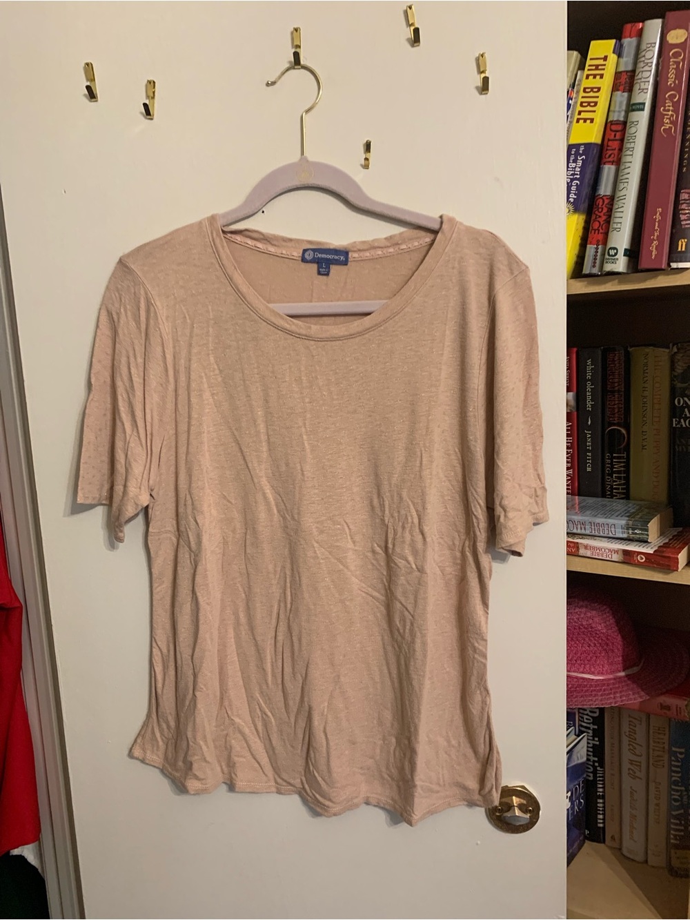 Democracy Short Sleeve Tee in Light Pink